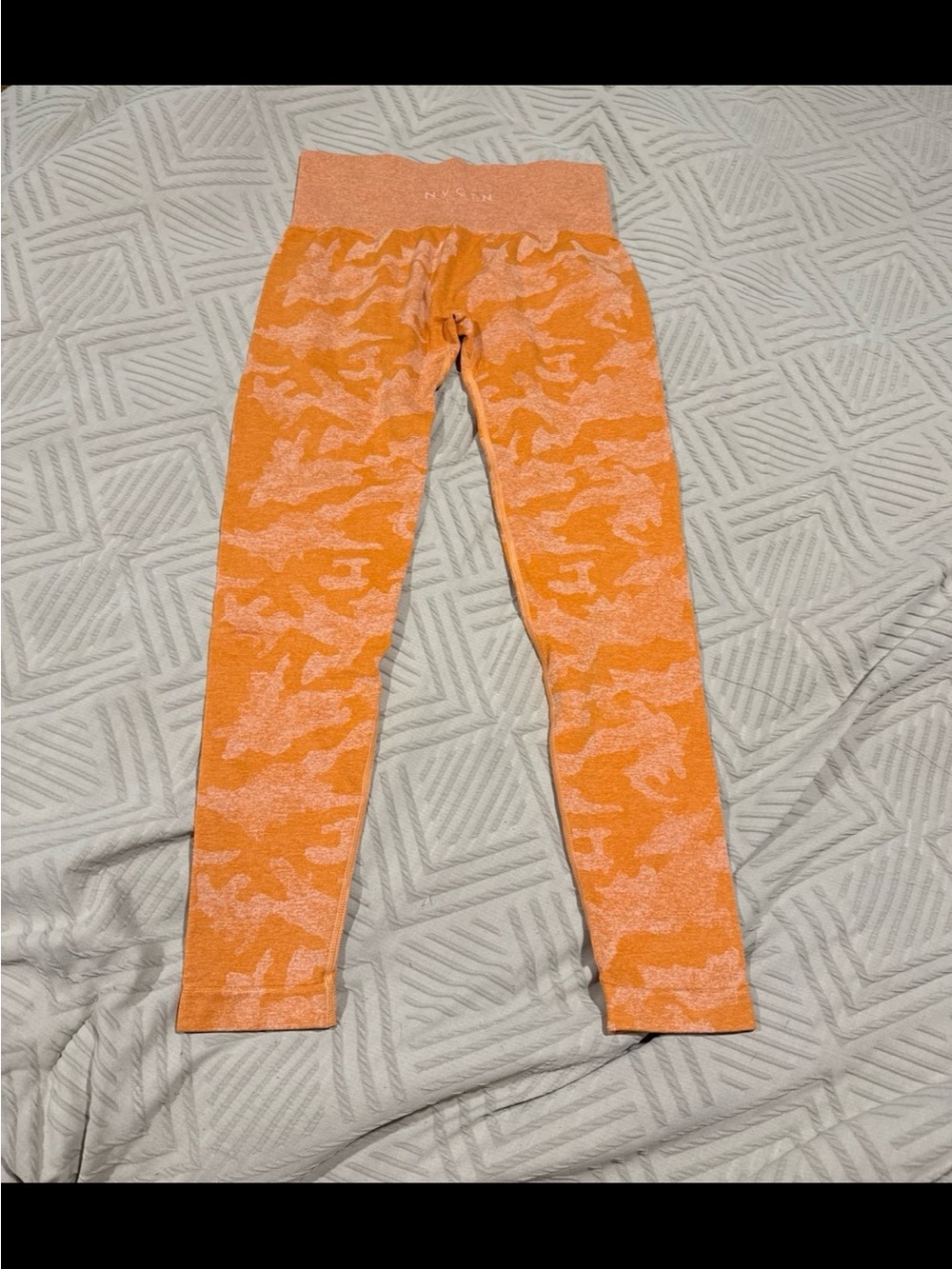 NVGTN Coral Orange Camo Seamless Leggings